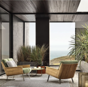 Fotel outdoorowy Daiki, Minotti 2020, projekt- Marcio Kogan